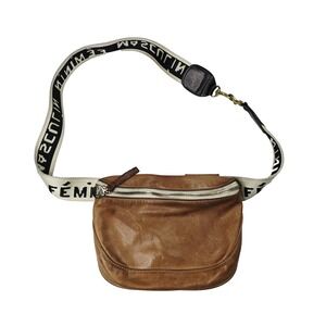 Clare V Crossbody Bag Womens Brown Leather Masculin Feminin Strap Made USA Purse